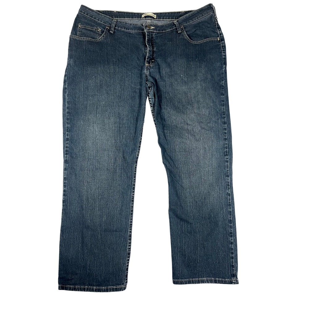 Riders by Lee Eased Fit Straight Leg Jeans Dark Wash Blue Plus Size 22W P
